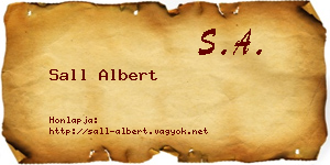 Sall Albert névjegykártya